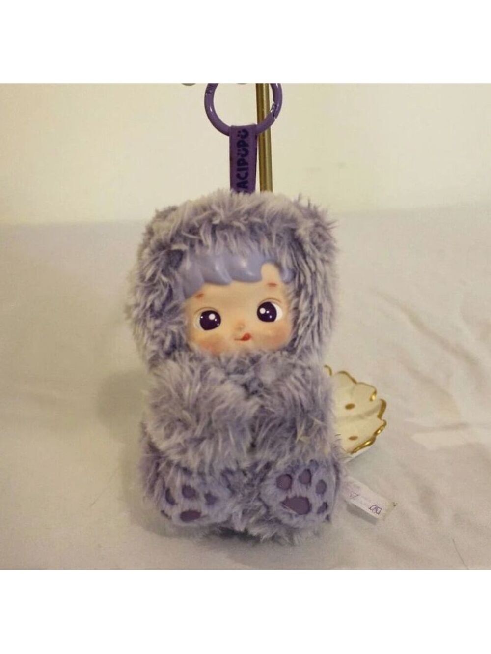 Pop mart hacipupu gummy bear grape flavor plush keychain figure
